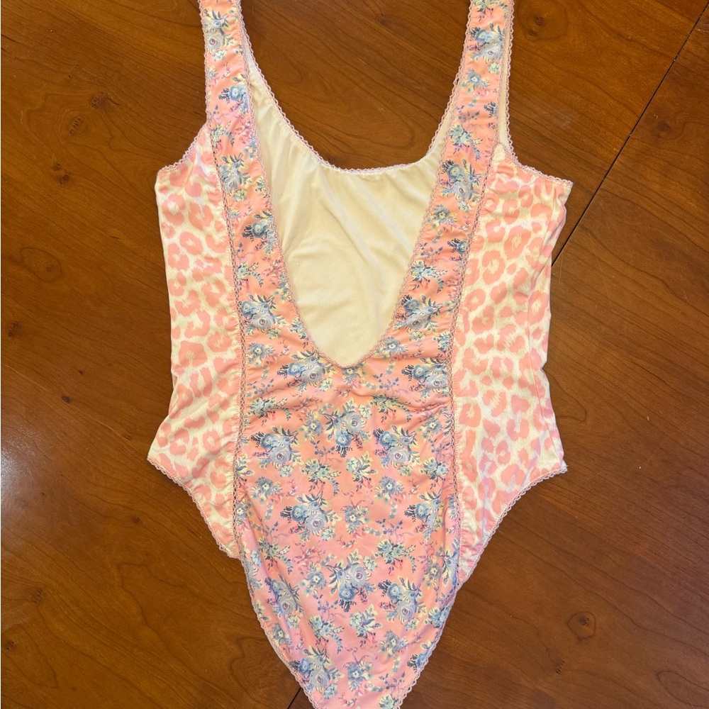 Loveshackfancy Mikkel One Piece, Coral Reef Pink - Coral Reef Pink / Medium View 5